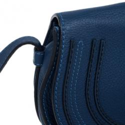 Pre Owned Chloe Blue Leather Mini Marcie Crossbody
