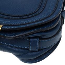 Pre Owned Chloe Blue Leather Mini Marcie Crossbody