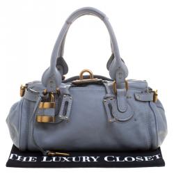 Pre Owned Chloe Light Blue Leather Medium Paddington Satchel