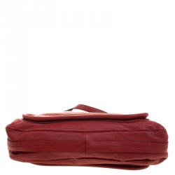 Pre Owned Chloe Red Leather Large Paraty Shoulder Bag