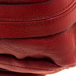 Pre Owned Chloe Red Leather Large Paraty Shoulder Bag