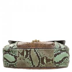 Pre Owned Chloe Brown/Green Python Large Elsie Shoulder Bag