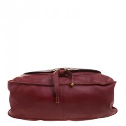 Pre Owned Chloe Red Leather Large Marcie Satchel