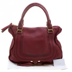 Pre Owned Chloe Red Leather Large Marcie Satchel