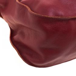 Pre Owned Chloe Red Leather Large Marcie Satchel