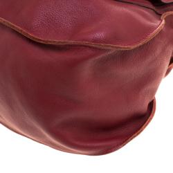 Pre Owned Chloe Red Leather Large Marcie Satchel