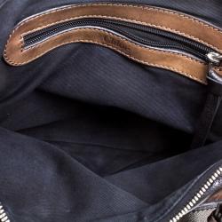 Pre Owned Chloe Metallic Black Leather Kerala Dome Satchel