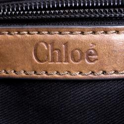 Pre Owned Chloe Metallic Black Leather Kerala Dome Satchel
