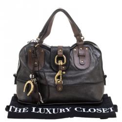 Pre Owned Chloe Metallic Black Leather Kerala Dome Satchel