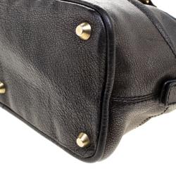 Pre Owned Chloe Metallic Black Leather Kerala Dome Satchel