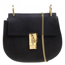 Chloe Black Leather Medium Drew Shoulder Bag