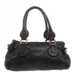 Pre Owned Chloe Black Leather Medium Paddington Satchel
