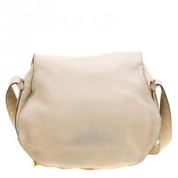 Pre Owned Chloe Beige Leather Medium Marcie Crossbody Bag