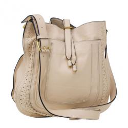Pre Owned Chloe Cream Leather Marcie Messenger Bag