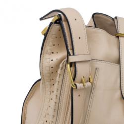 Pre Owned Chloe Cream Leather Marcie Messenger Bag