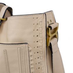 Pre Owned Chloe Cream Leather Marcie Messenger Bag
