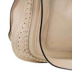 Pre Owned Chloe Cream Leather Marcie Messenger Bag