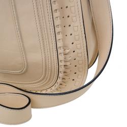 Pre Owned Chloe Cream Leather Marcie Messenger Bag