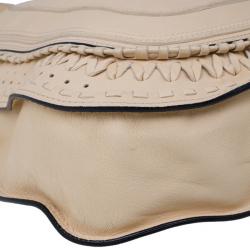 Pre Owned Chloe Cream Leather Marcie Messenger Bag