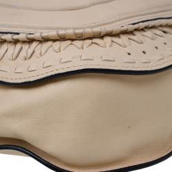Pre Owned Chloe Cream Leather Marcie Messenger Bag