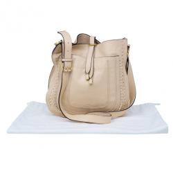 Pre Owned Chloe Cream Leather Marcie Messenger Bag