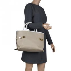 Pre Owned حقيبة يد كلوي شارلوت جلد بيج 