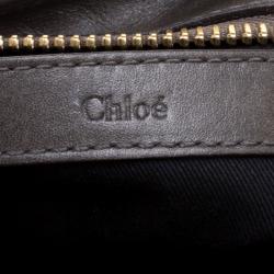 Pre Owned Chloe Dark Grey Leather Mini Ethel Satchel