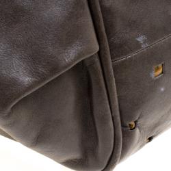 Pre Owned Chloe Dark Grey Leather Mini Ethel Satchel