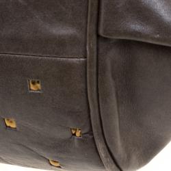 Pre Owned Chloe Dark Grey Leather Mini Ethel Satchel