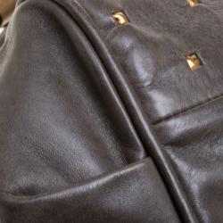 Pre Owned Chloe Dark Grey Leather Mini Ethel Satchel