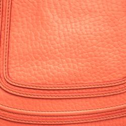 Pre Owned Chloe Neon Orange Leather Medium Marcie Satchel