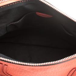 Pre Owned Chloe Neon Orange Leather Medium Marcie Satchel