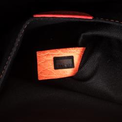 Pre Owned Chloe Neon Orange Leather Medium Marcie Satchel