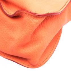 Pre Owned Chloe Neon Orange Leather Medium Marcie Satchel