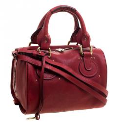 Pre Owned Chloé Red Leather Aurore Satchel