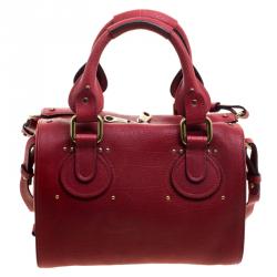 Pre Owned Chloé Red Leather Aurore Satchel
