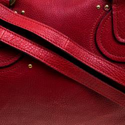Pre Owned Chloé Red Leather Aurore Satchel