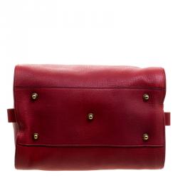 Pre Owned Chloé Red Leather Aurore Satchel