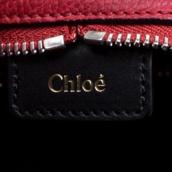 Pre Owned Chloé Red Leather Aurore Satchel
