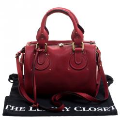 Pre Owned Chloé Red Leather Aurore Satchel
