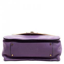 Pre Owned Chloe Purple Leather Medium Sally Flap Shoulder Bag