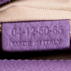 Pre Owned Chloe Purple Leather Medium Sally Flap Shoulder Bag