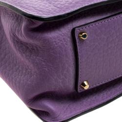 Pre Owned Chloe Purple Leather Medium Sally Flap Shoulder Bag