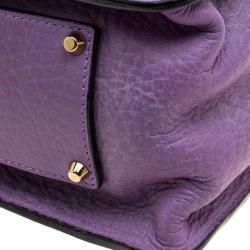 Pre Owned Chloe Purple Leather Medium Sally Flap Shoulder Bag