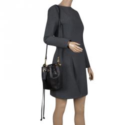 Pre Owned Chloe Black Python and Leather Gala Bucket Bag