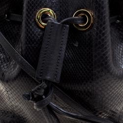 Pre Owned Chloe Black Python and Leather Gala Bucket Bag