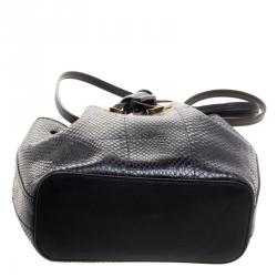 Pre Owned Chloe Black Python and Leather Gala Bucket Bag