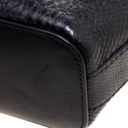 Pre Owned Chloe Black Python and Leather Gala Bucket Bag