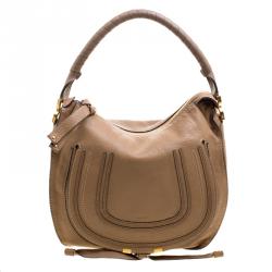Pre Owned Chloe Brown Leather Medium Marcie Hobo