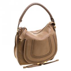 Pre Owned Chloe Brown Leather Medium Marcie Hobo